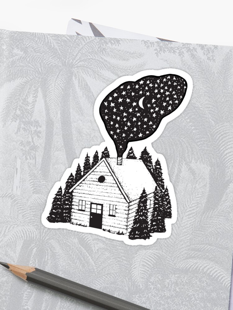 Cabin In The Woods Sticker By Upnorthconcetta Redbubble