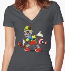 NO STRINGS Women's Fitted V-Neck T-Shirt