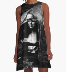 Mona Lisa Glitch A-Line Dress