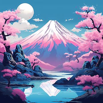 Japan Mt fuji with cherry blossoms | Sticker