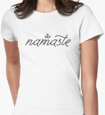 Namaste grau Tailliertes T-Shirt