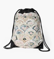Art Deco Marble Tiles in Soft Pastels Drawstring Bag