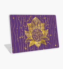 Gold Lotus flower and OM symbol Laptop Skin