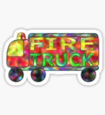 Fire truck text Firetruck Sticker