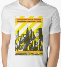 Weiße Linien T-Shirt mit V-Ausschnitt für Männer