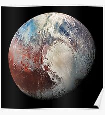 Pluto in Colorized Infrared Poster