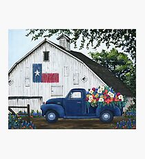 Texan Flower Farm Truck Photographic Print