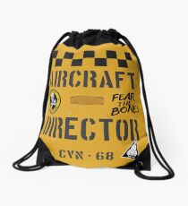 US Navy Aircraft Director CVN-68 novelty design Drawstring Bag