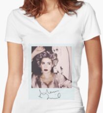 Marina und die Diamanten Tailliertes T-Shirt mit V-Ausschnitt