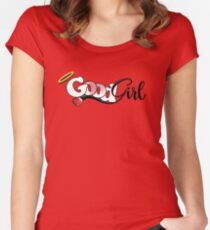 Camiseta entallada de cuello ancho Buena chica (sumisa)