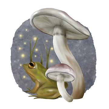 Artwork thumbnail, Little frog taking shelter under mushrooms by StructuralBlue
