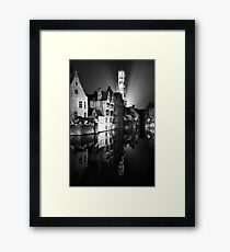 shot on film .. belfry night reflection Framed Print