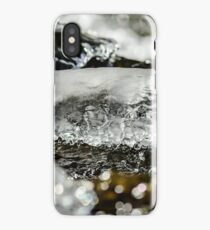 Abstract close-up view of ice in the river, winter in mountains, Germany iPhone Case