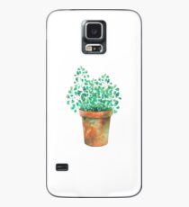 Watercolor green plants in pot. Case/Skin for Samsung Galaxy