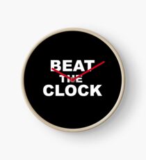 Beat The Clock - black wall clock with white text Clock