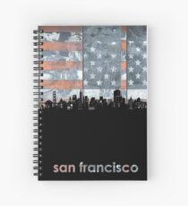 San francisco skyline flag Spiral Notebook