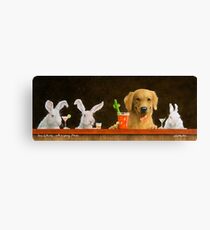 Will Bullas / art print / hare of the dog with a young blond... / humor / animals Canvas Print