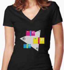 Dawsh Stacks (light) Women's Fitted V-Neck T-Shirt