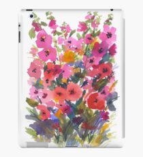 My Red Hollyhock Garden iPad Case/Skin