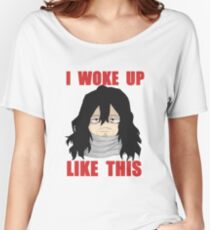 Aizawa Shouta Eraserhead "I woke up like this" Chibi BNHA/MHA Women's Relaxed Fit T-Shirt