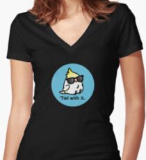 Tiel damit Tailliertes T-Shirt mit V-Ausschnitt
