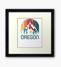 Retro Oregon Hoodie for Men Women and Kids Framed Print