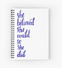 Girl Empowerment Watercolor Quote Spiral Notebook