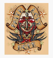 Faith Love Hope oldschool tattoo Photographic Print