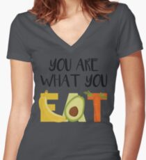 You are what you eat Women's Fitted V-Neck T-Shirt