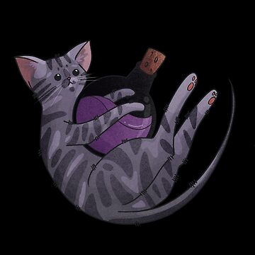 Artwork thumbnail, Playing with poison - Dark tabby Cat - Halloween design by FelineEmporium