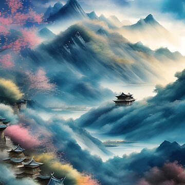 Oil Paint Styled Chinese Landscape Painting Chinese, 45% OFF