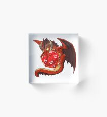 Kleiner roter Drache Acrylblock