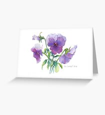 Lavendel-Stiefmütterchen Grußkarte