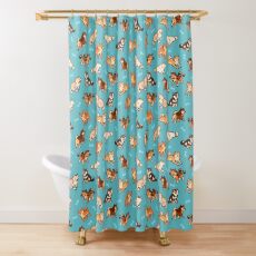Cortina de ducha shibes en azul