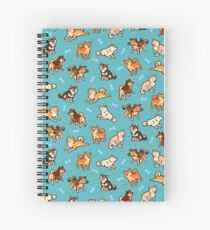 shibes in blue Spiral Notebook