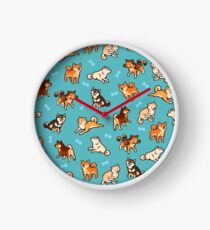 shibes in blue Clock