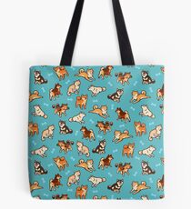 shibes in blue Tote Bag