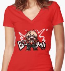 Mon héros universitaire: Katsuki Bakugo - BOOOM !! T-shirt col V femme