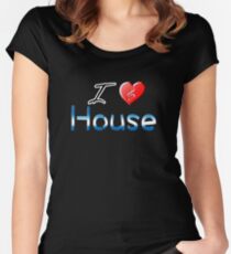 I love house heart clef Women's Fitted Scoop T-Shirt