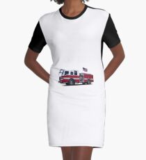 Firetruck Graphic T-Shirt Dress