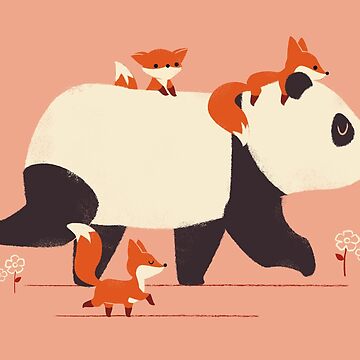 Artwork thumbnail, Panda and Foxes by jayfleck