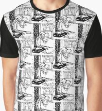 Calvin Escaping with Hobbes Graphic T-Shirt