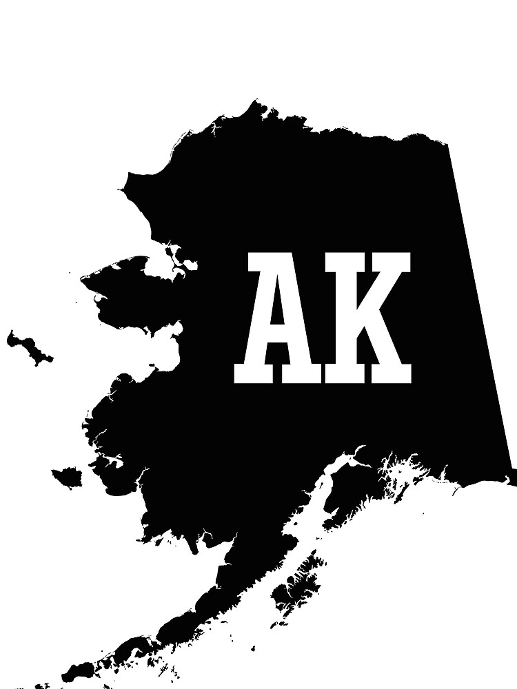 "Alaska State Map AK Abbreviation" Tshirt by Chocodole Redbubble