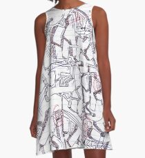Line art, Drawing, design, depiction, pattern, picture, painting, piece, portrayal A-Line Dress