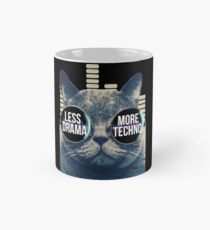 Taza Menos drama más Techno T-shirt Techno Beats Sunglasses Cat