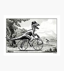 Velociraptor on a Velocipede Photographic Print