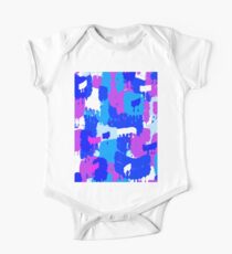 Dripping Blue Purple and White Paint One Piece - Short Sleeve