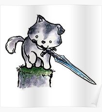 The Great Gray Cute Puppy Poster