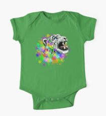 Leopard Psychedelic Paint Splats One Piece - Short Sleeve