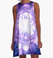 Purple People Pleaser | Fractal Art by Douglas James A-Line Dress